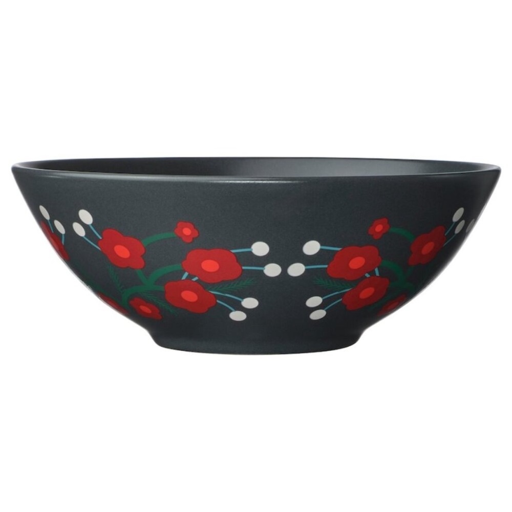 Lot of 3 - New ! VINTERFINT Bowls, flower pattern dark gray, 6 ½ "